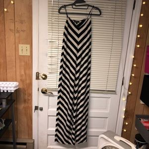 black and cream maxi dress